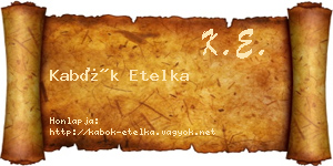 Kabók Etelka névjegykártya