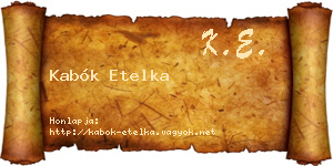 Kabók Etelka névjegykártya